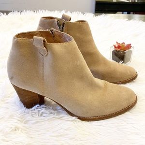 MADEWELL | Taupe Suede Heel Ankle booties women’s 9.5